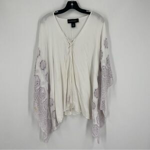 Colleen Lopez Women’s V Neck Kimono Sleeve Tunic Top size 2X